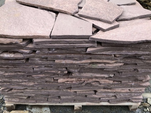 Плитняк лемезит бордовый для облицовки цоколя 20-25 мм  купить в Ликино-Дулёво