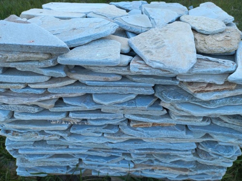 Плитняк златолит зелёный галтованный для цоколя купить в Ликино-Дулёво